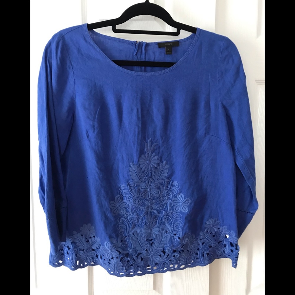 Embroidered J. Crew Blouse